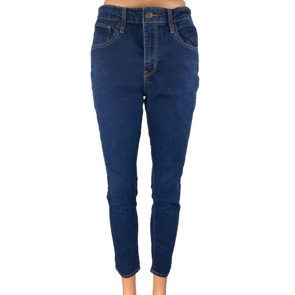 Levi's Denim - Levi's 721 High Rise Skinny Women's Blue Dark Wash Cropped Denim Jeans Size 30